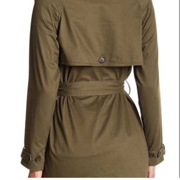 Lucky Brand Military Trench Coat Olive green drab double breasted jacket M - Picture 2 of 14